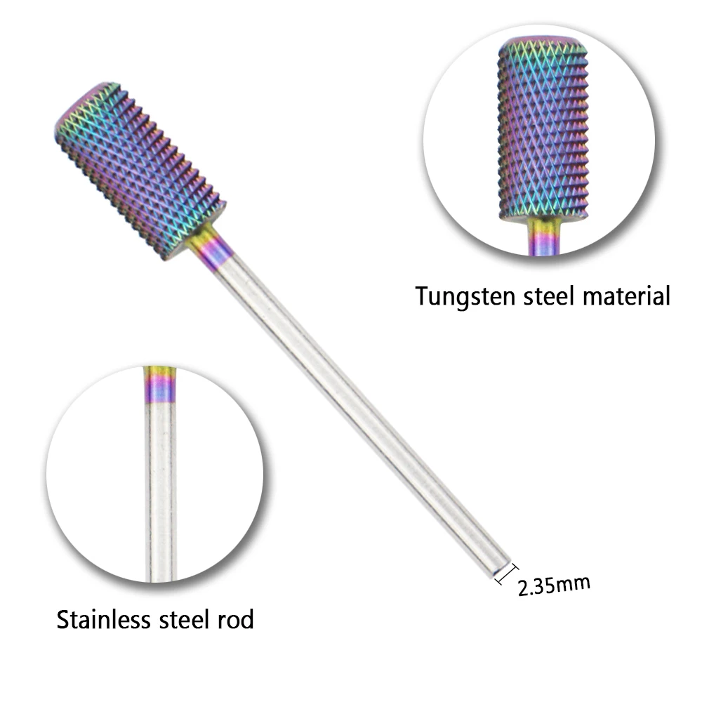Фрезы для маникюра и педикюра карбид-вольфрам керамические радужные 22 типа