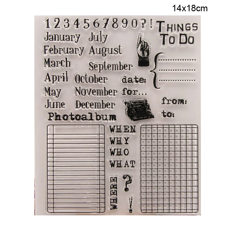 Календарь дата прозрачные штампы новинка 2019 скрапбукинг резиновый штамп