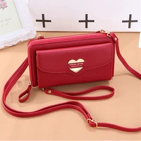 korean fashion women crossbody wallets with shoulder strap long female large capacity clutch handbag money bag lady coin purse