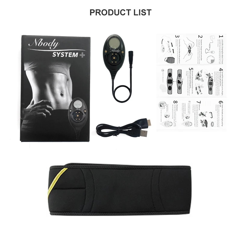 

EMS Abdominal Belt Electrical Stimulation Massage Abdomen Muscle Training Device To Lose Belly Abs Muscles Fitness Diet Machine