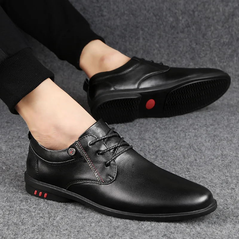 Мужские повседневные туфли на плоской подошве из натуральной кожи модные