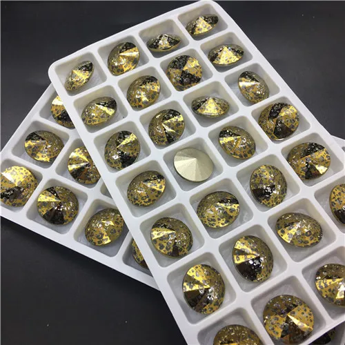 TopStone K9 Crystal Patina Colors 12mm 14mm Rivoli Fancy Stone Round Rhinestone Quality Jewelry Making | Дом и сад