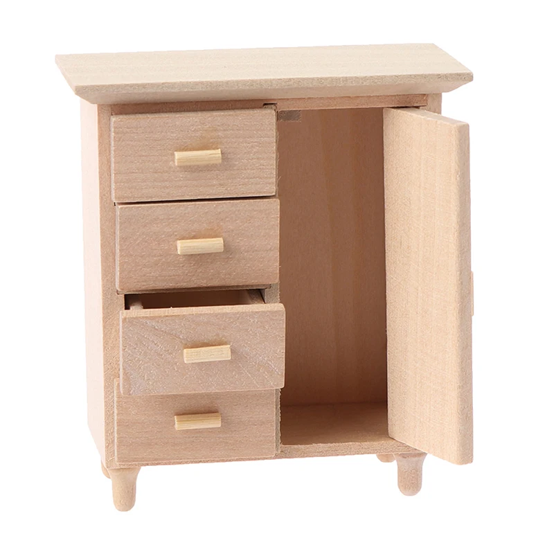 E белый деревянный кукольный шкафчик дом ручной работы мебель модель декора
