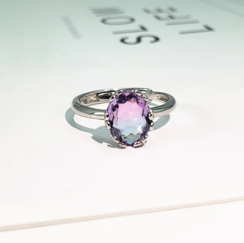 

Youe Shone Sterling Silver 925 Rings for Women Wedding Engagement Ring with Synthesis Gemstone Crystal Luxury Fine Jewelry