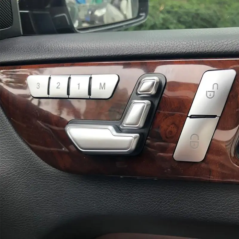 

Разблокировка дверного замка сиденья автомобиля, кнопка переключателя, отделка крышки, декоративные наклейки для Mercedes-Benz Old C/E Class GLK GLE ML GL CLS