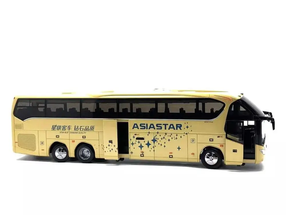 Литье под давлением 1:42 масштаб Asiastar YBL6148H модель автобуса с желтой/синей версией |