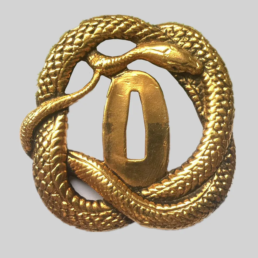 Высокое качество змеиная тема TSUBA Kashira Fuchi Menuki Катана японский самурайский меч DIY