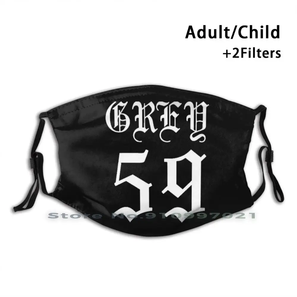

G59 Records Merch Custom Design For Child Adult Mask Anti Dust Filter Print Washable Face Mask Lil Peep Gustav Ahr Bexey Grey