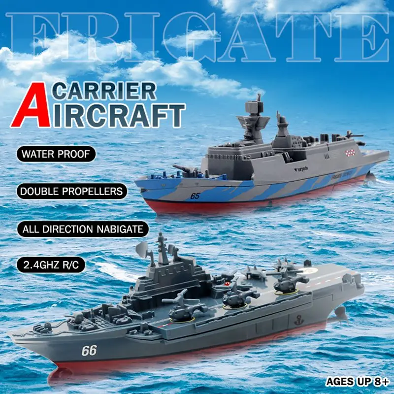 RC Boat 2.4GHz Remote Control Ship Aircraft Carrier Warship Battleship Cruiser High Speed Racing Toy Dark Blue | Игрушки и хобби