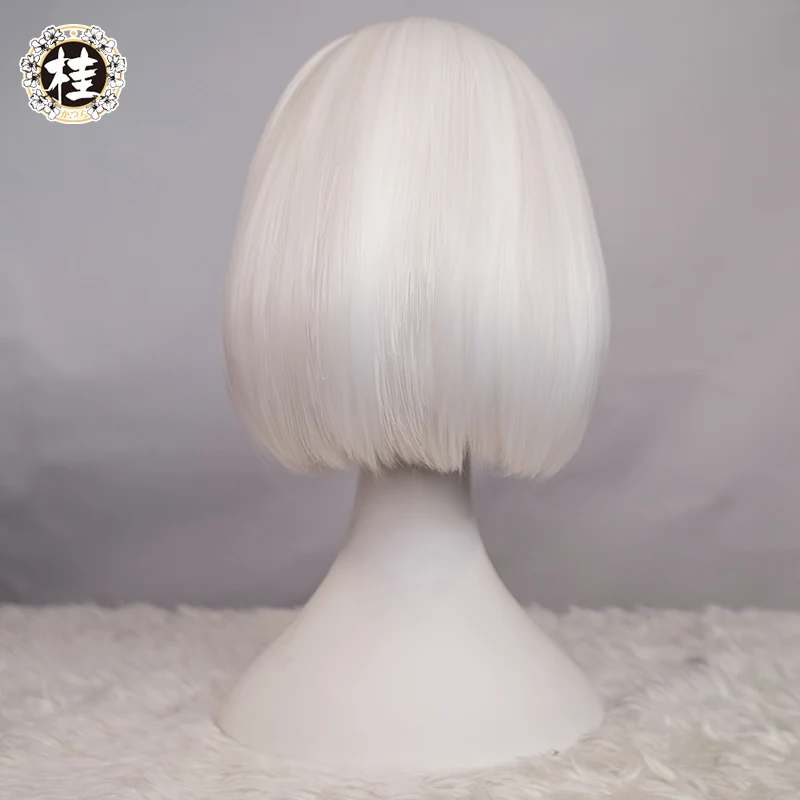UWOWO игра Azur переулок Sirius Cheongsam Ver. Косплей парик 25 см короткие белые волосы|Костюмы