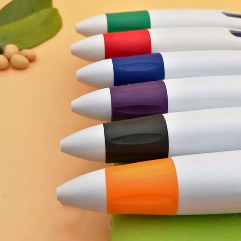 

4 In1 Ballpoint Pen Creative Portable Snap MultiColor Pens Colorful Refill for Student Writing School Office Stationery Supplies