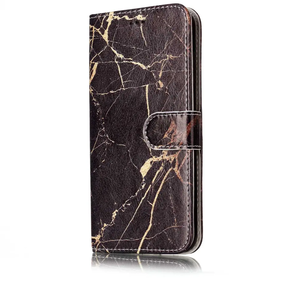 Black Gold Marble Кожаный чехол-бумажник для huawei mate 10 9 Pro P20 Plus P10 P8 P9 Lite Mini Y9 Honor 7X Enjoy 7S Чехол-книжка P01G - Цвет: Black Gold Marble