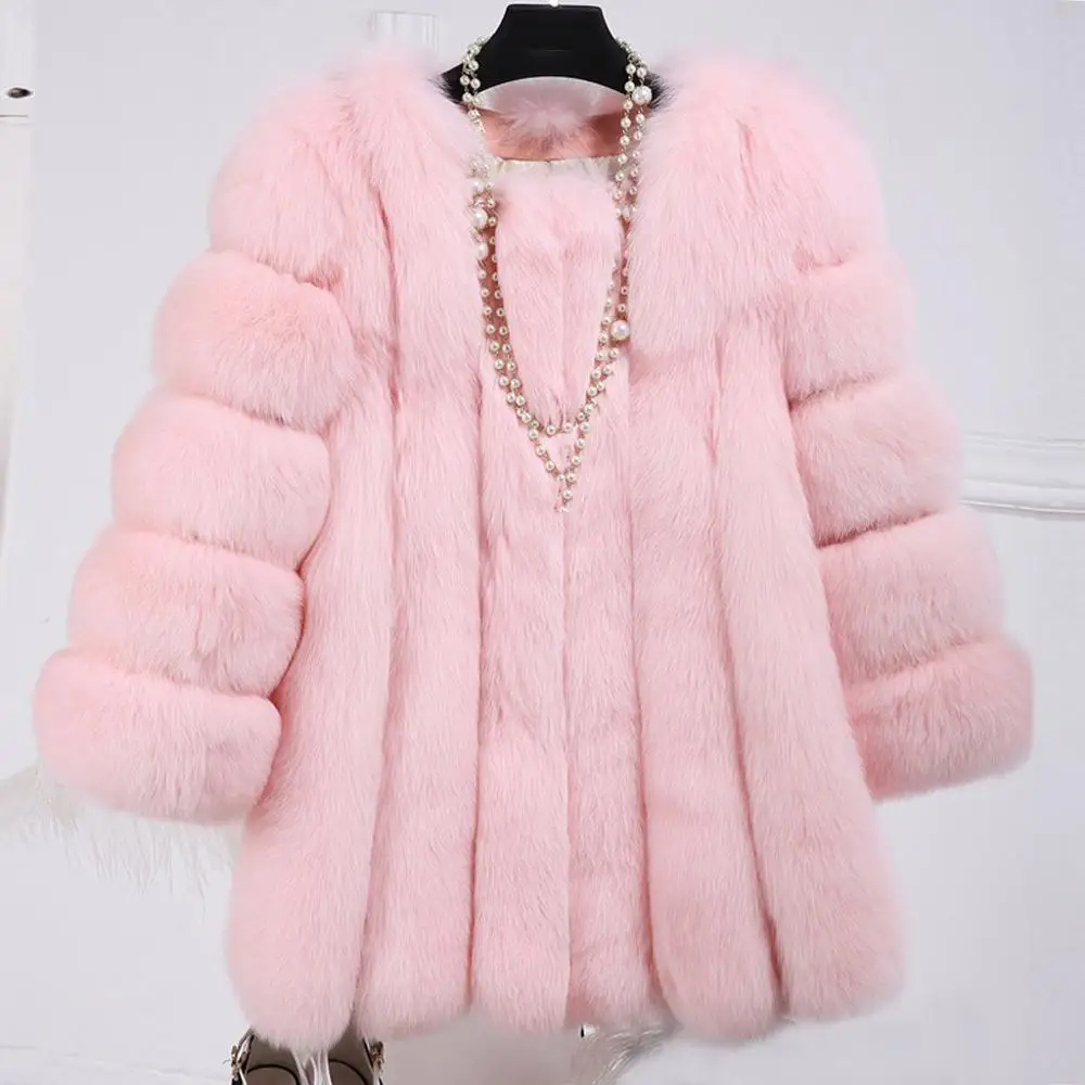 

Faux Fur Coat Women Plus Size 4XL Autumn Winter Fluffy 2019 Plush Coat Fashion Solid Long Sleeve Loose Coat Warm Soft Outwear