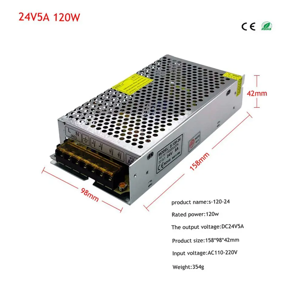 AC 110/220V к DC 24V 30A 360W источник питания светодиодный трансформатор адаптер 24v 220v