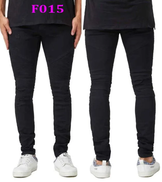 Men Jeans Elastic Waist Skinny Jeans Stretch Ripped Jeans Mens Denim Pants Embroidered Stretch Slim Print Jeans Multiple Styles