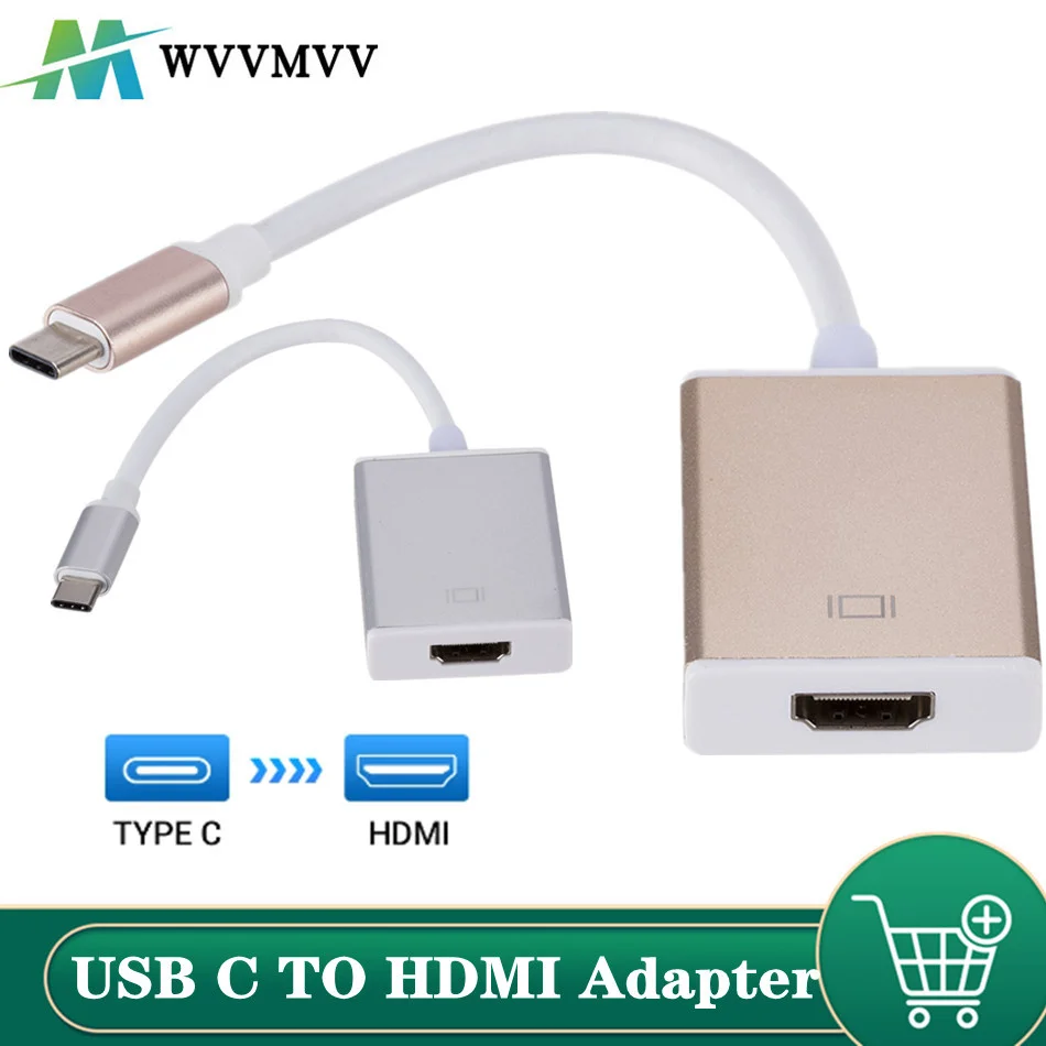 Цифровой Кабель-адаптер WVVMVV Φ TYPE C к HDMI 4K HDTV для Apple Macbook и Chromebook Pixel | Электроника