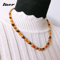 luer layered baltic amber necklace100 classic natural amber leaf shape bead amber earringscolourful mothers jewelry gift