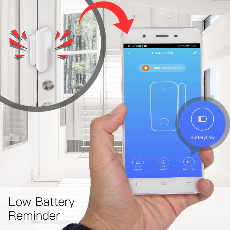 

Wifi Door Sensor Detectors Door Sensor Home Alarm System Remote Monitoring Sensor Home Security Support Smartlife/Alexa/Google