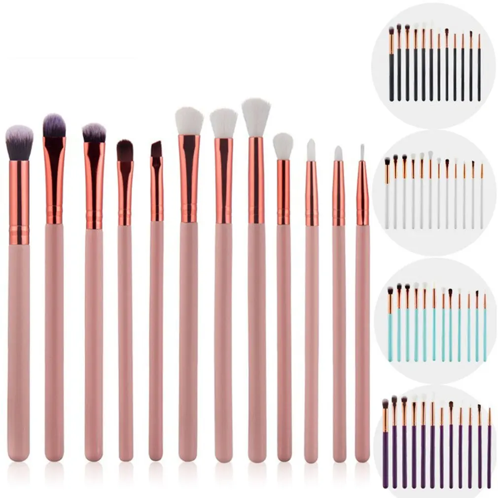 Женский набор кистей с деревянной ручкой для теней пудра макияжа бровей губ