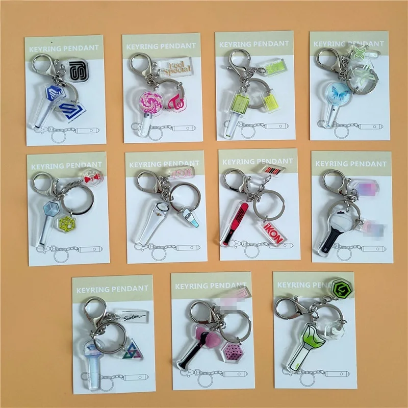 

KPOP NCT STRAY KIDS Support Lamp Keychain ATEEZ Powder Ink GOT7 TWICE IZONE Peripheral