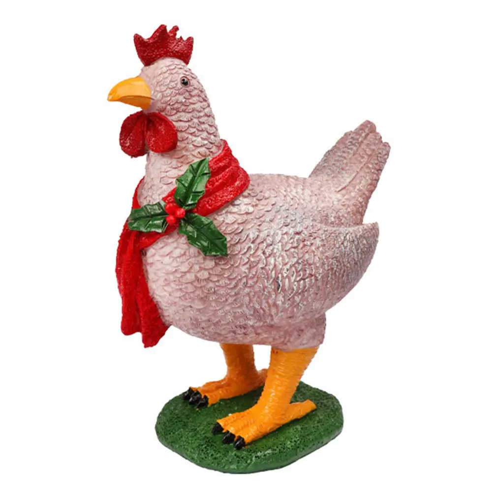 

Christmas Light-up Chicken Ornaments Garden Decoration Lamp Decorative Stakes Decor Metal Chicken Stakes For Ground Lawn