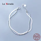 Женский двухслойный браслет La Monada из серебра 925 пробы, ювелирное изделие из стерлингового серебра 925 пробы