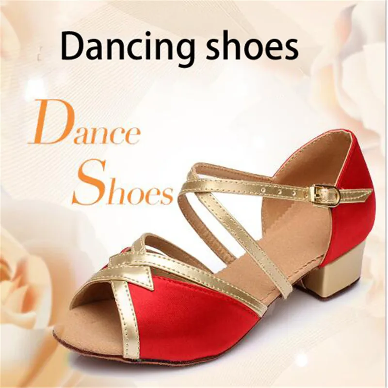 Wholesale Children/Women's Latin Tango Dance Shoes Ladies/Kids Ballroom Salsa Dancing Girls Low Heel Sandals EU26-40 | Спорт и