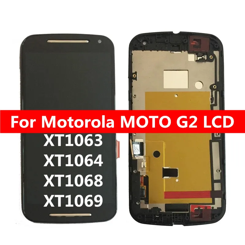 

5.0" For Motorola Moto G2 G 2nd Gen LCD Display Touch Screen Digitizer Assembly With Frame XT1063 XT1064 XT1068 XT1069 XT1072