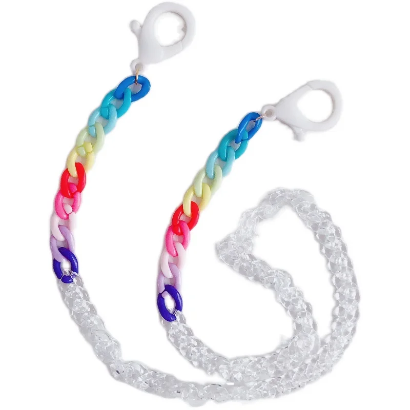 

2020 Cute Chic Colorful Transparent Glasses Chain Acrylic Fashion Women mask Chain strap necklace Glasses Accessary