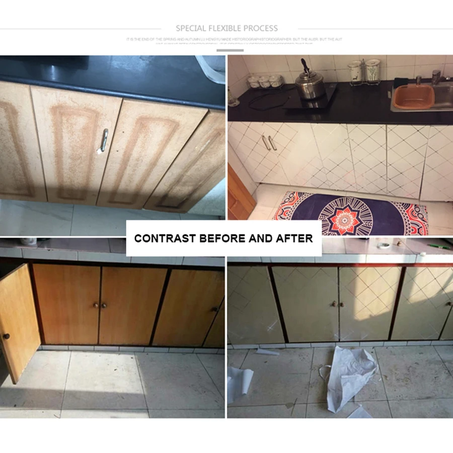 

6m x 60cm self-adhesive waterproof thickening wallpaper paint bathroom kitchen table cabinet refrigerator furniture renovation