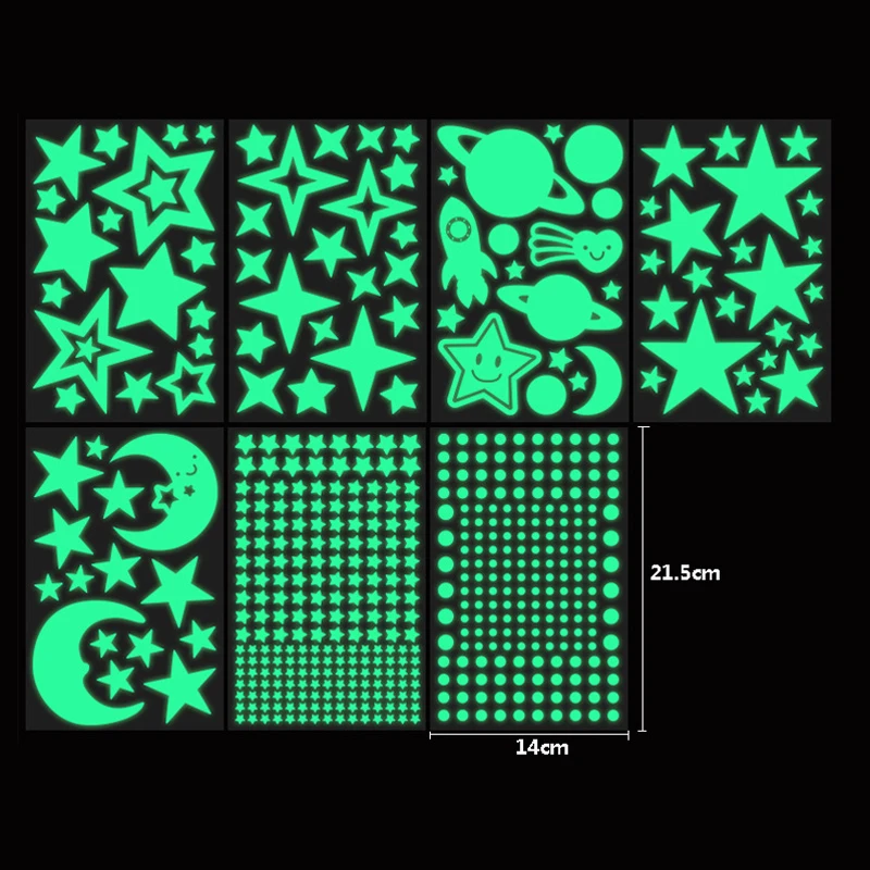 

Zollor DIY Starry Sky 3D Moon Stars Bubble Luminous Sticker Fluorescent Glow in Dark Wall Door Ceiling Romantic Decoration