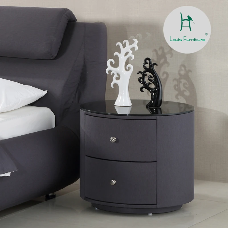 

Louis Fashion Nightstands modern simple fashion Amos special cabinet bedside storage cabinet round round bedside