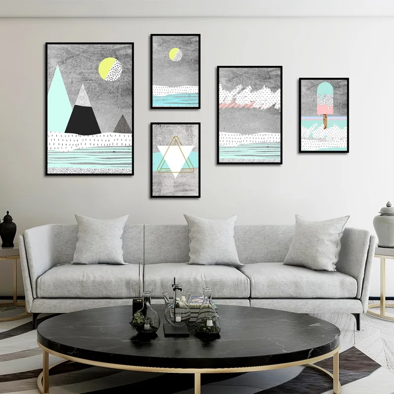

Abstract Colorful World Poster Stitching Picture Graffiti Block Canvas Painting Art Wall For Living room Bedroom Home Decor
