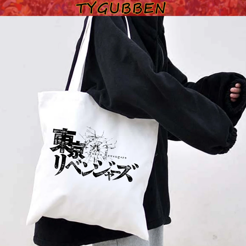 

Винтажная Холщовая Сумка Y2k в стиле японского аниме «Токио мстители», Готическая женская сумка-тоут в стиле Харадзюку, милая сумка на ремне ...