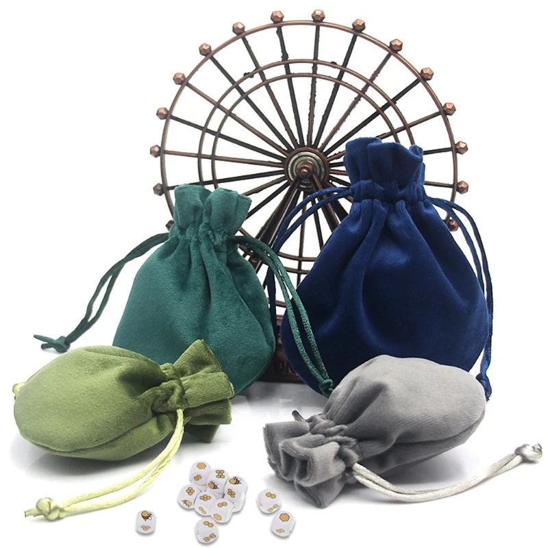 

GXMF Mini Dice Bags Velvet Drawstring Bag Dice Drawstring Pouches Velour Storage Pouches for Dice, Jewelry, 2 Sizes