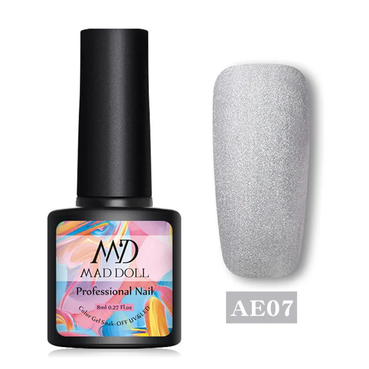 Matte7 MAD DOLL, 8 мл, блестящий гель, матовый лак для ногтей, розовое золото, блестящий лак, замочить от УФ-ногтей, Гель-лак - Цвет: Matte7