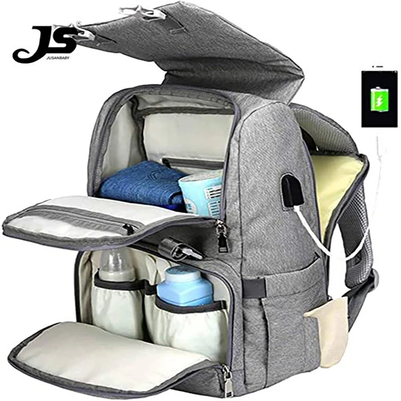 

Jusanbaby, сумка для подгузников, материнство, подгузник с USB, рюкзак для подгузников, вместительная сумка для коляски, рюкзак, детские сумки для ...