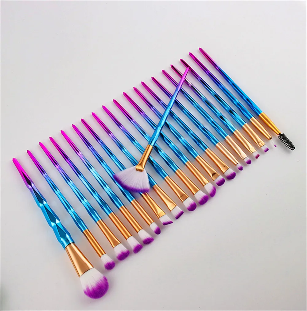 

20pcs/set makeup brushes Blue handle for eye shadow eyelash make up brushes pinceaux maquillage beauty tools