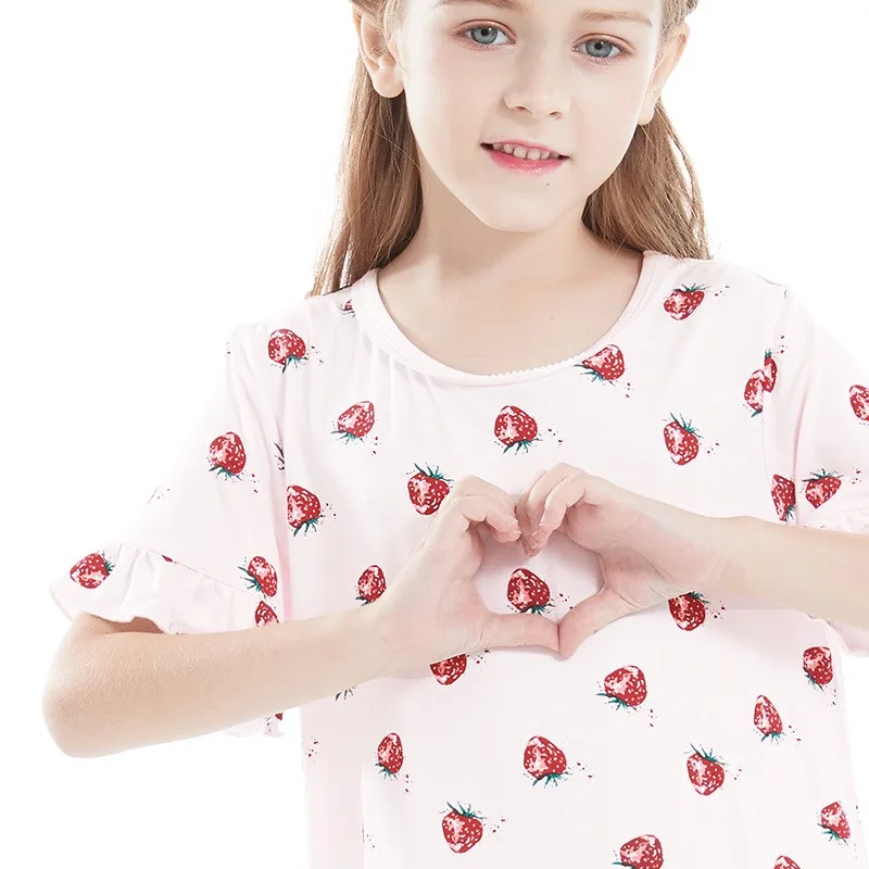 

custom soft kids girls summer sleeping princess dress sleepwear nightgown for children