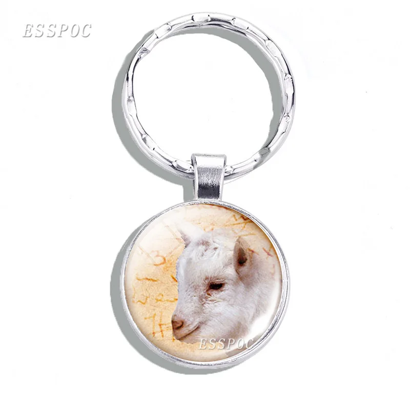 Круглый брелок для ключей в виде жирафа осла зебры овцы|Брелоки| |