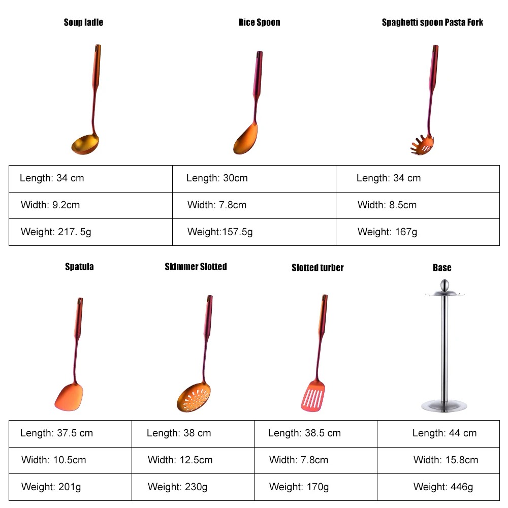 7pc Cooking Turner Stainless Steel Cookware Spatula Shovel ladle soup colander serving Spoons Kitchen Utensils Set metal Stander | Дом и сад