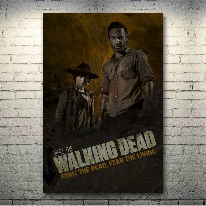 С изображениями из сериала Ходячие мертвецы ТВ серии Рик Negan Арт Шелковый Холст