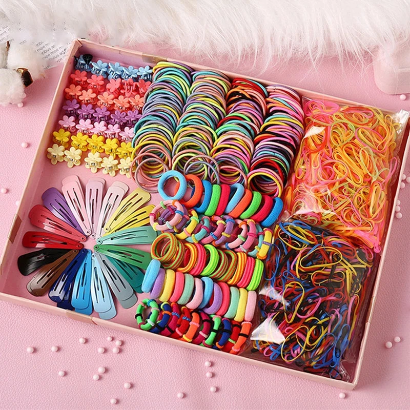 

Children Colorful Nylon Elastic Hair Bands Sets Cute Scrunchies Solid Telephone Wire Line For Girls Gift Rubber Band Hair Ropes