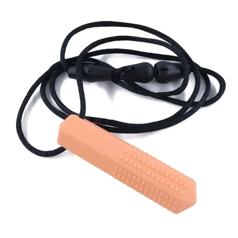 Collar de mordedor de silicona para ni&ntilde;os, colgante masticable sensorial, juguetes para autismo, TDAH, GXMB-5