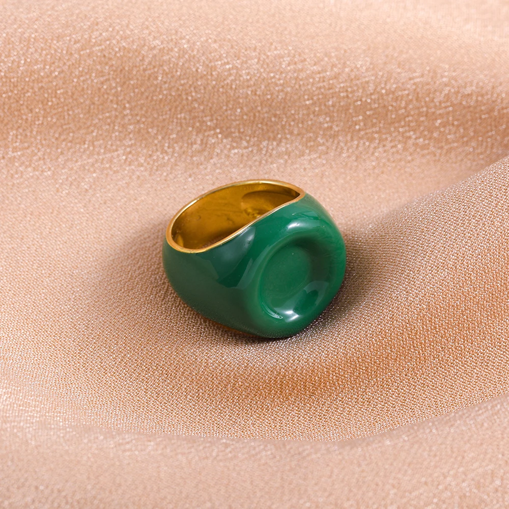 

Vintage Oversize Large Round Chunky Rings for Women Simple Enamel Charm Knuckle Finger Rings Anillos Trendy Korean Jewelry