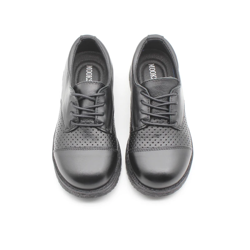 

Boys School Shoes Genuine Leather Student Shoes Kids Lace Up Anti-slip Uniform Shoe Black Spring Autumn Footwear For Children