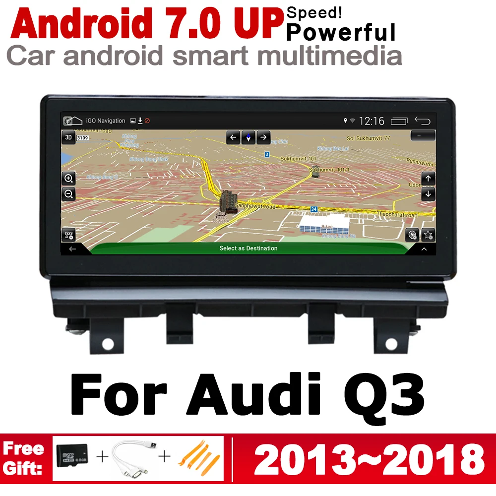 

Android System Car Multimedia Player GPS Navigation For Audi Q3 8U 2013~2018 MMI Original Style HD Screen 2GB+32GB WiFi BT