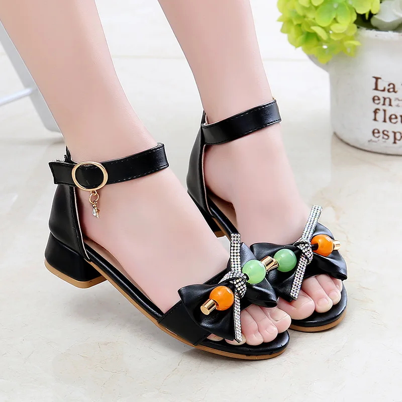 

Children Girl Sandals Summer Open-toe Elegant Princess Sandals 2021 New Kids Big Girls Roman Shoes Size 27 -38 STQ052