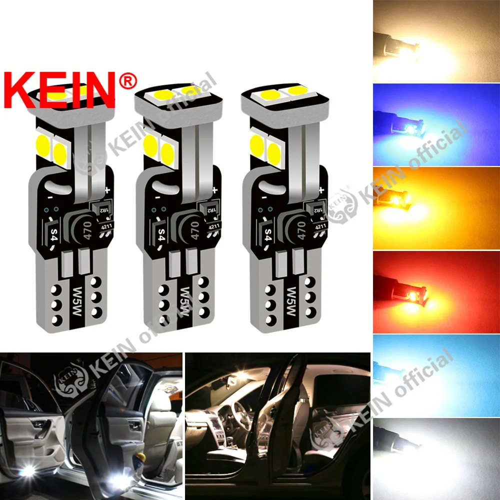 

KEIN 2PCS T10 Led Double Aluminum Parts Radiating W5W 194 168 6smd 3030 Side Wedge Light Bulbs Reading Lamp Auto Parts Car LED