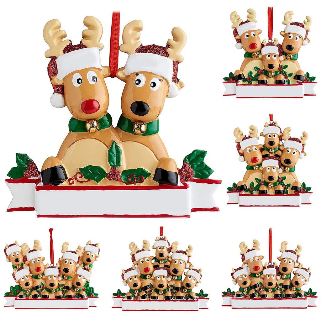 

Creative Christmas Tree Hanging Ornaments Bauble Elk Deer Pendant w/ Strings Garland New Years Decor Gift for Kids